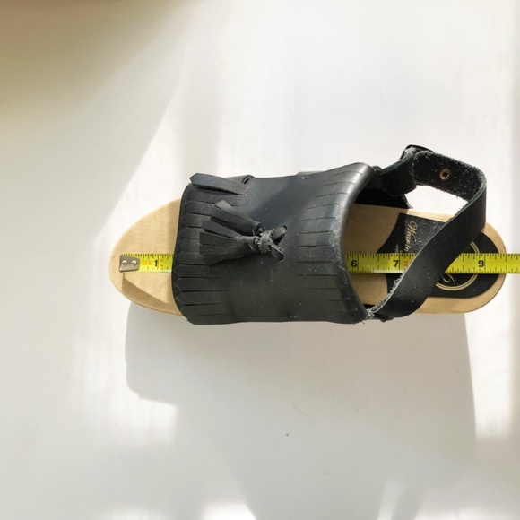 No.6 Store Black Tassel leather wedge clog sandals_ 39 - Picture 9 of 10